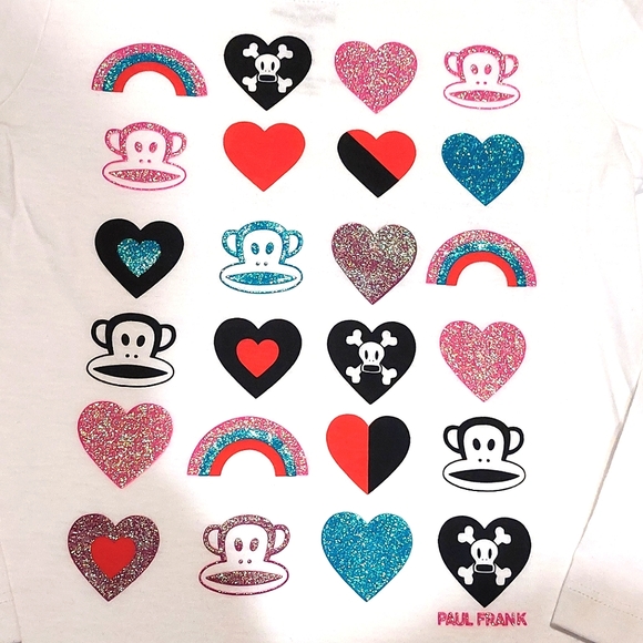 Paul Frank Girl's White Long Sleeved T-shirt Top Sizes XS & S NWT - Picture 3 of 6